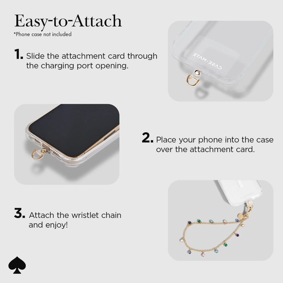 kate spade Phone Charm Bracelet in High Shine. Fits All Phones. - Picture 7 of 10